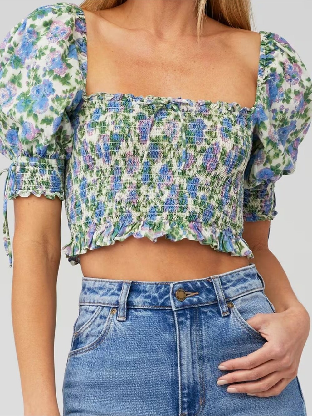 For Love And Lemons Floral Crop Top